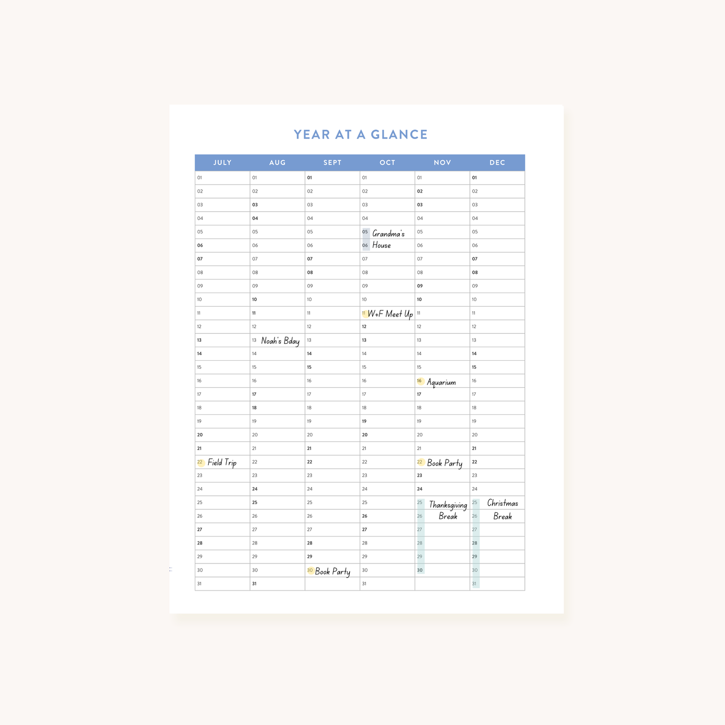 2024-2025 Weekly Homeschool Planner